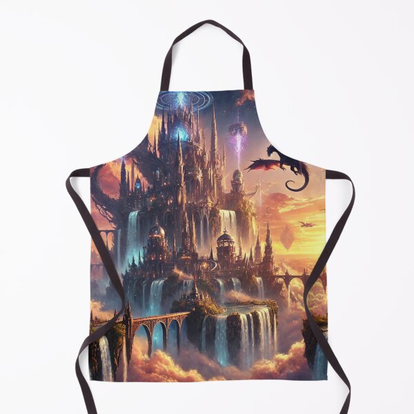 Item preview, Majestic Floating Castle Surrounded by Waterfalls and Guarded by Dragons designed and sold by TeslaSt0re.