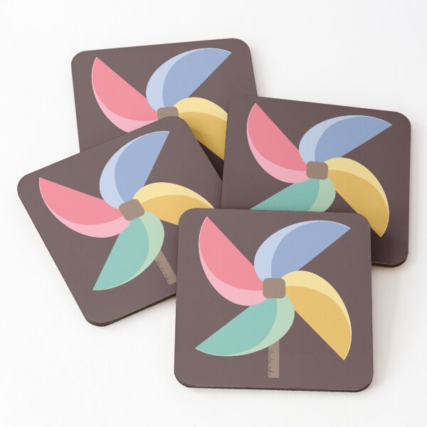 Item preview, Pastel Pinwheels on Dark Brown (DP309-2) designed and sold by DuckyRubin.