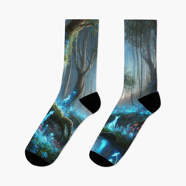 Item preview, Enchanted Forest Glowing with Bioluminescence and Mystical Creatures designed and sold by TeslaSt0re.