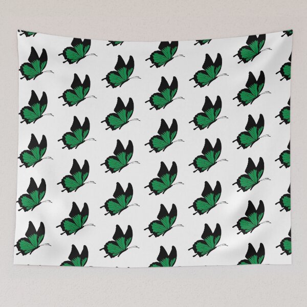 Item preview, Flying Butterfly Illustration - Dark Green and Black designed and sold by MrsCreative1.