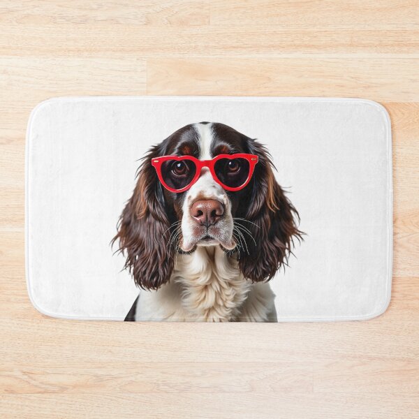 Item preview, Funny cool English Springer Spaniel dog wearing a heart shape sunglasses designed and sold by LazyOwlStore.
