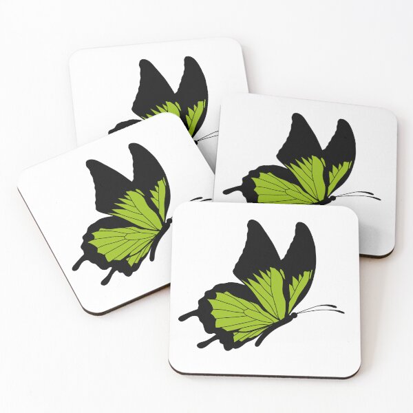 Item preview, Flying Butterfly Illustration - Light Green and Black designed and sold by MrsCreative1.