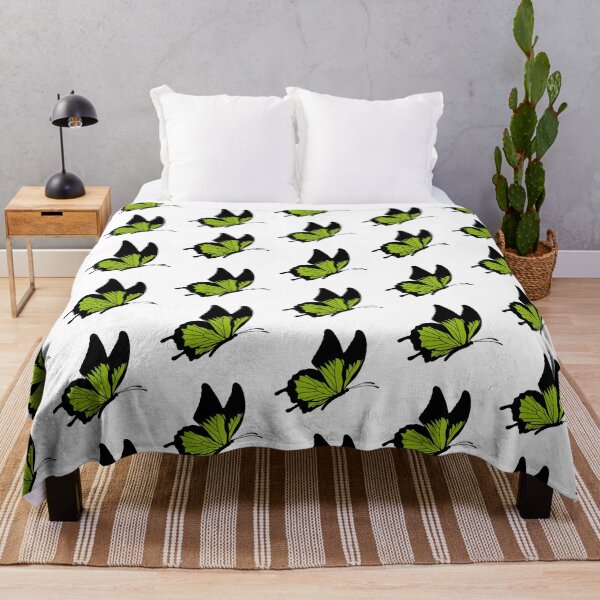 Item preview, Flying Butterfly Illustration - Light Green and Black designed and sold by MrsCreative1.