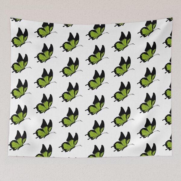 Item preview, Flying Butterfly Illustration - Light Green and Black designed and sold by MrsCreative1.