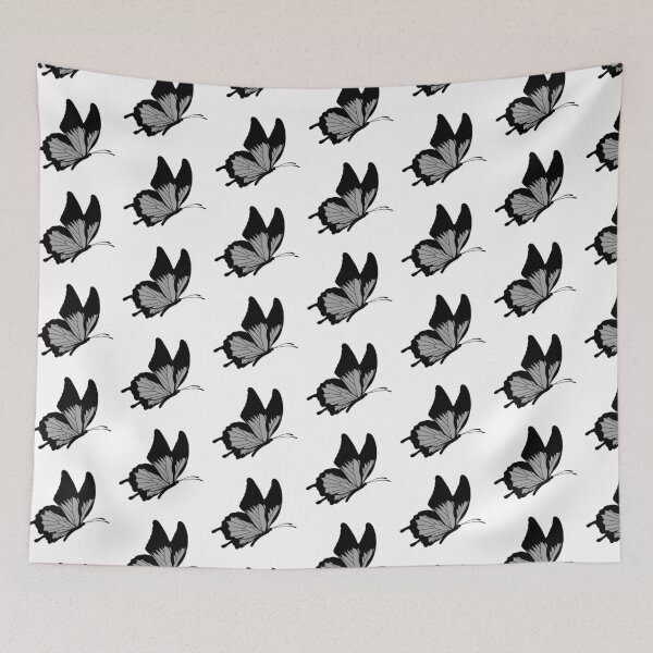 Item preview, Flying Butterfly Illustration - Grey and Black designed and sold by MrsCreative1.