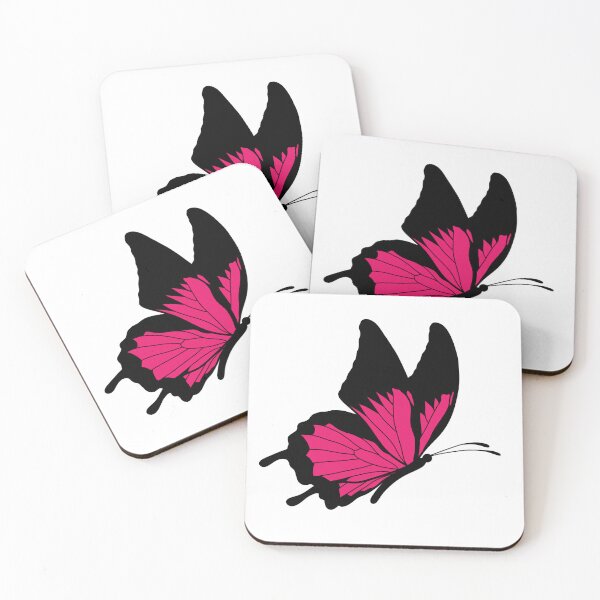 Item preview, Flying Butterfly Illustration - Dark Pink and Black designed and sold by MrsCreative1.
