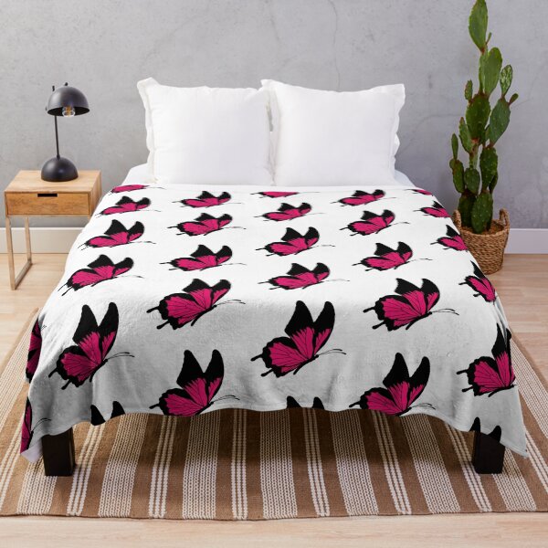 Item preview, Flying Butterfly Illustration - Dark Pink and Black designed and sold by MrsCreative1.
