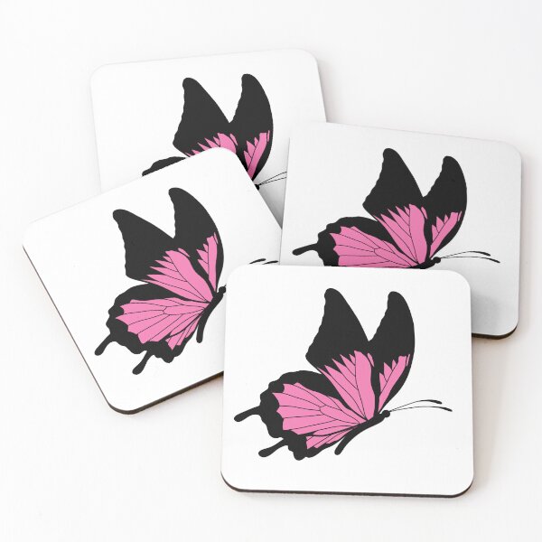 Item preview, Flying Butterfly Illustration - Light Pink and Black designed and sold by MrsCreative1.