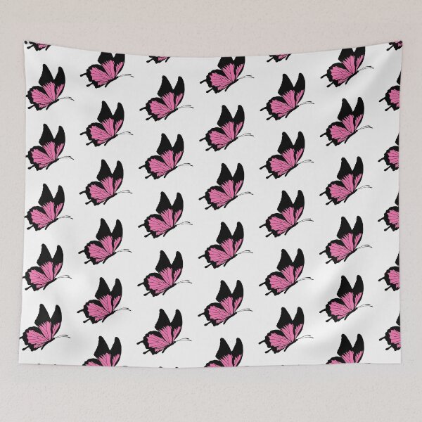 Item preview, Flying Butterfly Illustration - Light Pink and Black designed and sold by MrsCreative1.