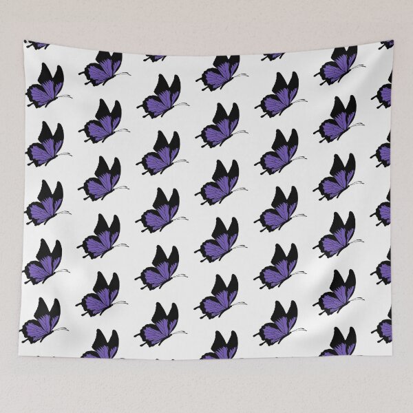 Item preview, Flying Butterfly Illustration - Light Purple and Black designed and sold by MrsCreative1.