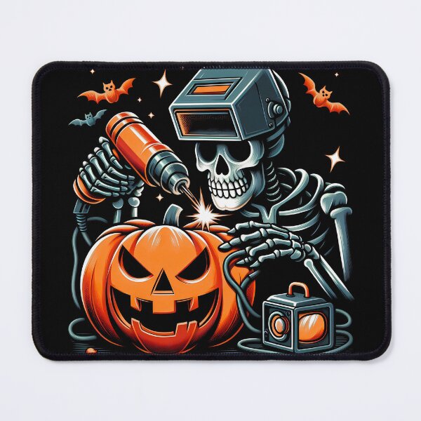 Item preview, Welder Skull - Funny Halloween Costume Welder Skeleton Welding a Spooky Pumpkin designed and sold by JUSTBEELEGANT.