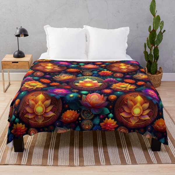Item preview, lotus inspired mandala psychedelic Indian colourful floral design #30 designed and sold by GeoffBeattie.