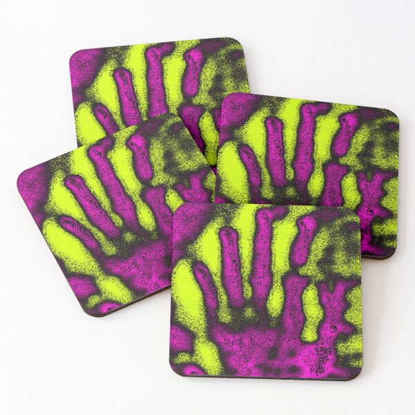 Item preview, Abstract Pink Handprint on Yellow Background designed and sold by SXW Designs.