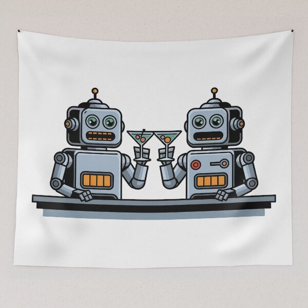 Item preview, Robots At The Bar designed and sold by Angry Swan Designs.