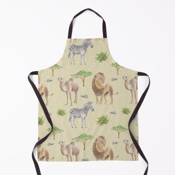 Item preview, safari pattern, savanna, elephant, giraffe, flamingo, lion, camel, zebra, watercolor designed and sold by Tetiana Pohurska.