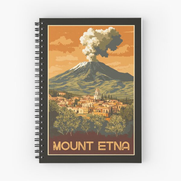 Item preview, A Vintage Travel Illustration of Mount Etna  designed and sold by GoodOldVintage.
