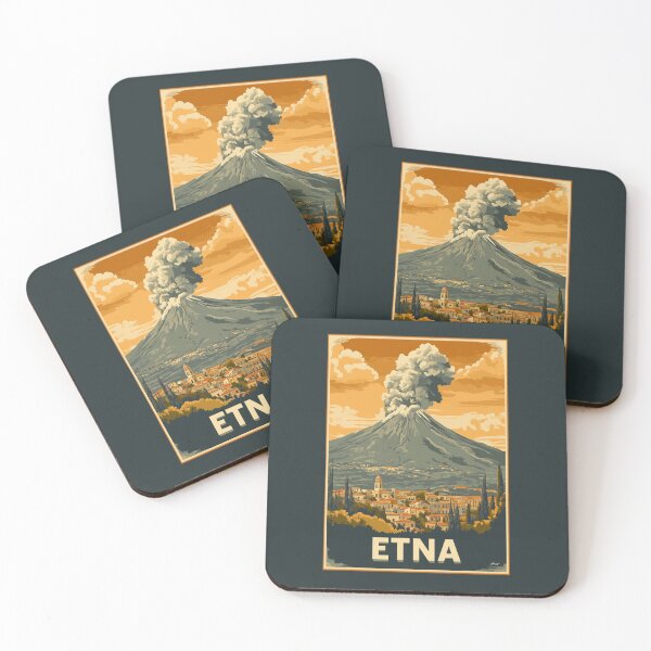 Item preview, A Vintage Travel Illustration of Mount Etna  designed and sold by GoodOldVintage.