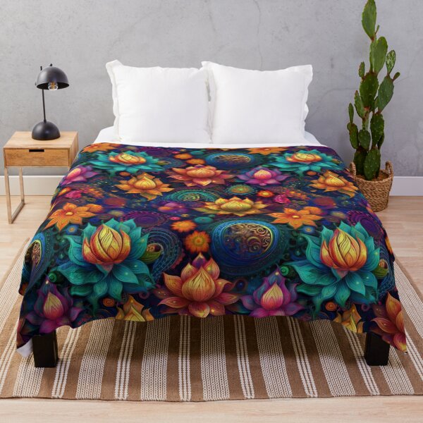 Item preview, Lotus inspired mandala psychedelic Indian colourful floral design #36 designed and sold by GeoffBeattie.