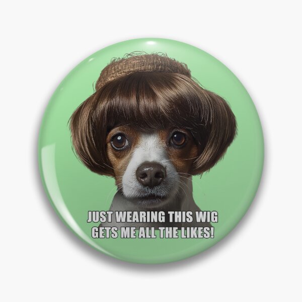 Artikelvorschau, Cheeky Jack Russell Bob Wig T-Shirt - 'All the Likes' Funny Dog Design, wallart , sticker entworfen und verkauft von ZloppyDesign.