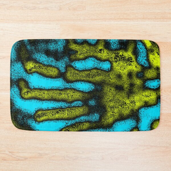 Item preview, Abstract Yellow Handprint on Teal Background designed and sold by SXW Designs.