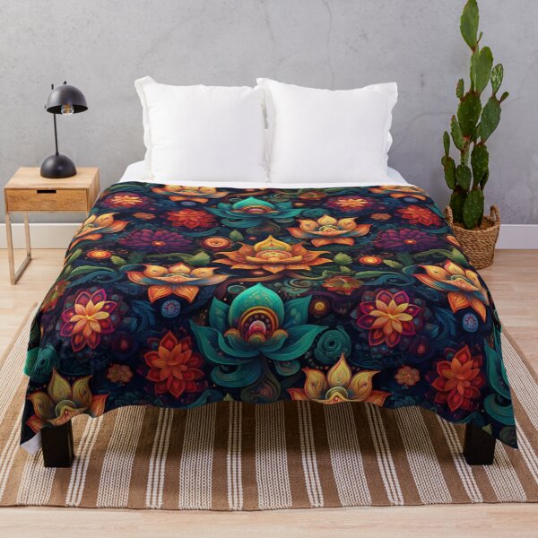 Item preview, Lotus inspired mandala psychedelic Indian colourful floral design #40 designed and sold by GeoffBeattie.