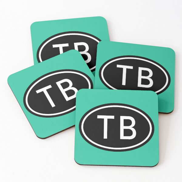 Item preview, TB Initials Monogram Oval White Letters designed and sold by Jeallan Designs.