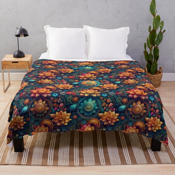 Item preview, Lotus inspired mandala psychedelic Indian colourful floral design #41 designed and sold by GeoffBeattie.