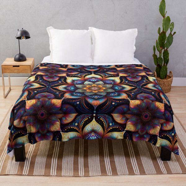 Item preview, Lotus inspired mandala psychedelic Indian colourful floral design #43 designed and sold by GeoffBeattie.