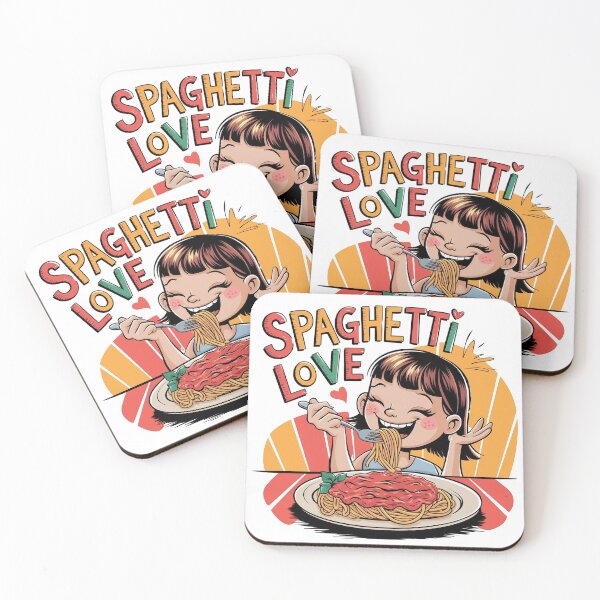 Artikelvorschau, girl eating spaghetti. Spaghetti Love entworfen und verkauft von VisuSmArt Pixels.