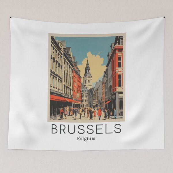 Item preview, A Vintage Travel Illustration of Brussels - Belgium  designed and sold by GoodOldVintage.