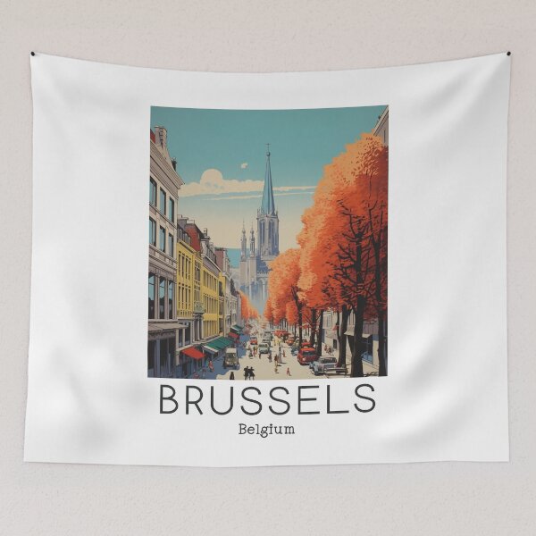 Item preview, A Vintage Travel Illustration of Brussels - Belgium  designed and sold by GoodOldVintage.