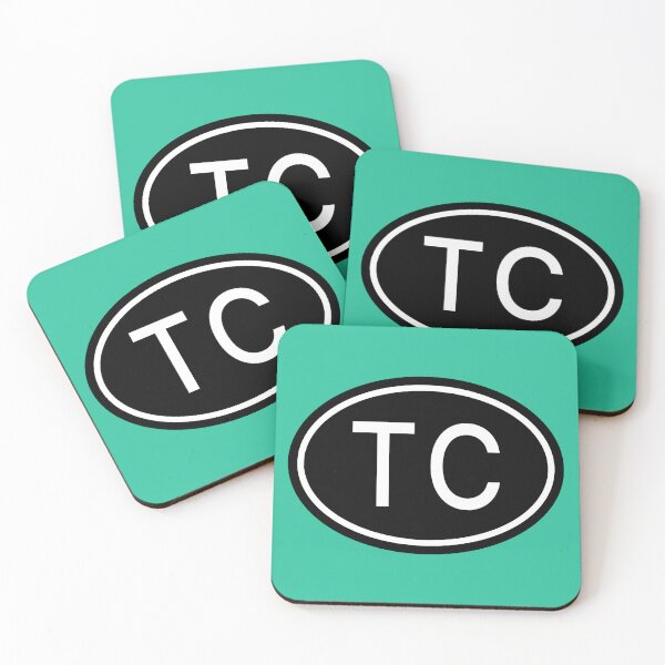 Item preview, TC Initials Monogram Oval White Letters designed and sold by Jeallan Designs.