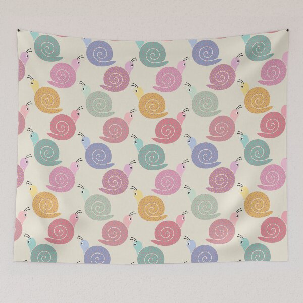 Item preview, Colorful Snails on Cream (DP311-1) designed and sold by DuckyRubin.