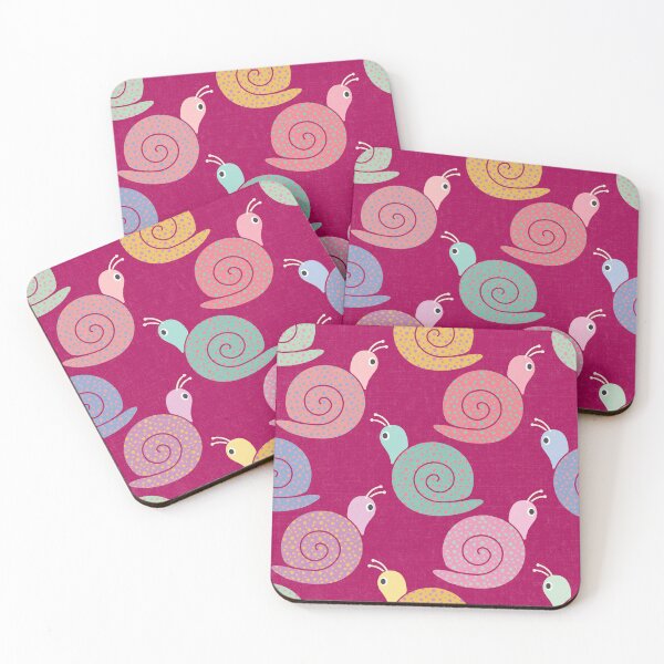 Item preview, Colorful Snails on Jazzberry Jam (DP311-2) designed and sold by DuckyRubin.