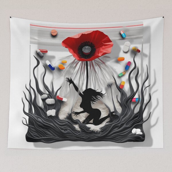 Item preview, Somniferum Dreams War with Drugs Red Poppy Addict Nightmares Woman Poppies designed and sold by SomniferumWars.