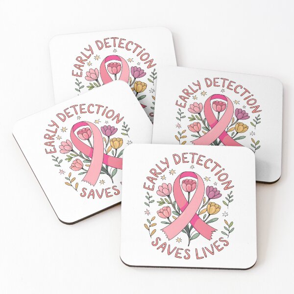 Item preview, Early Detection Saves Lives - Whimsical Pink Ribbon Flower Design designed and sold by OwlWorks.
