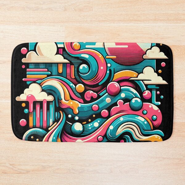 Item preview, Colorful Abstract Landscape with Fluid Shapes designed and sold by ZetaDream.