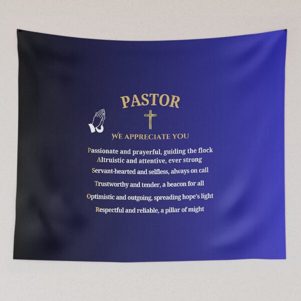 Item preview, Pastor POEM Appreciation Gift - Verse Blue - Ordination Anniversary Birthday Christmas Retirement designed and sold by Heritage Hive Studio.