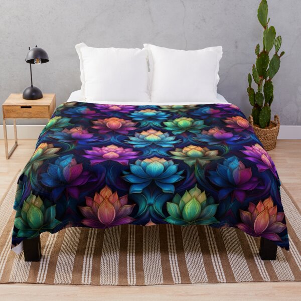 Item preview, Lotus inspired psychedelic colourful floral design #04 designed and sold by GeoffBeattie.