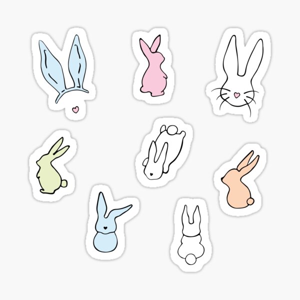 Collection de dessins de lapins mignons Sticker