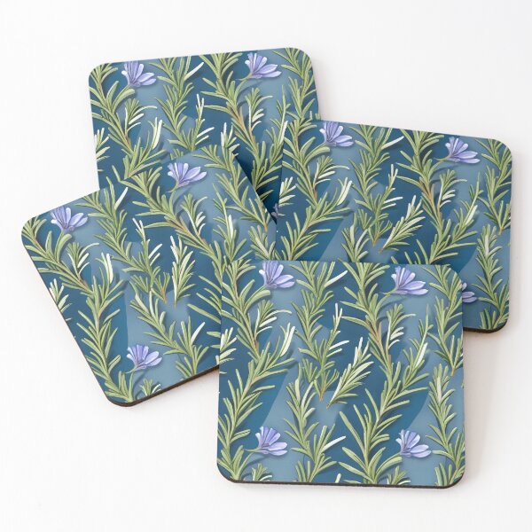 Item preview, Blue Rosemary Mediterranean Healing Plants and Herbal Medicine Allover Pattern designed and sold by DreamCraze.