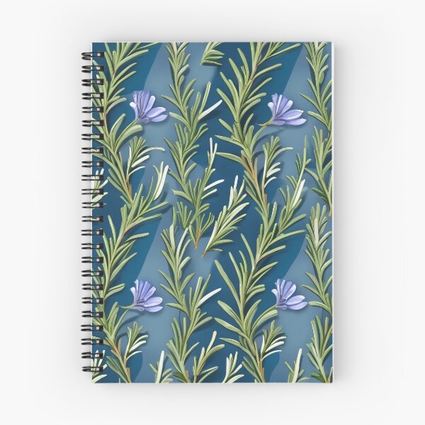 Item preview, Blue Rosemary Mediterranean Healing Plants and Herbal Medicine Allover Pattern designed and sold by DreamCraze.