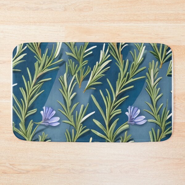 Item preview, Blue Rosemary Mediterranean Healing Plants and Herbal Medicine Allover Pattern designed and sold by DreamCraze.
