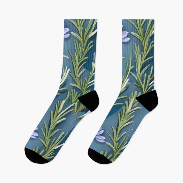 Item preview, Blue Rosemary Mediterranean Healing Plants and Herbal Medicine Allover Pattern designed and sold by DreamCraze.
