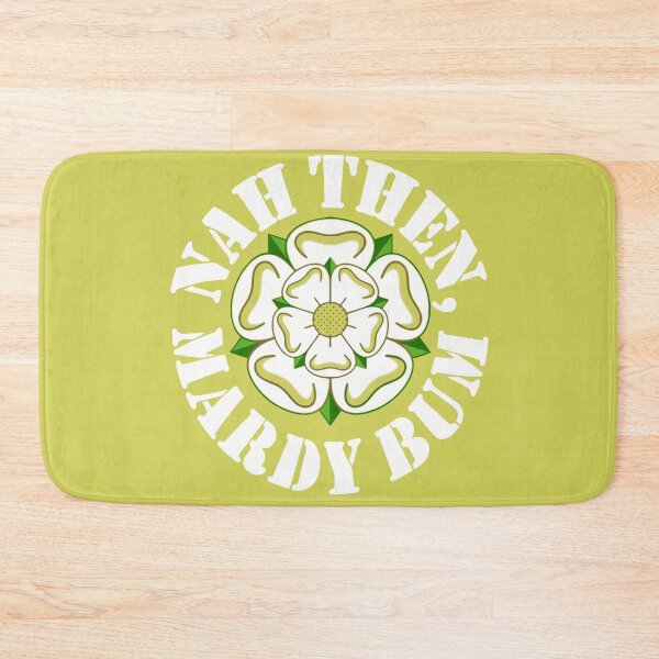 Item preview, Nah Then Mardy Bum Yorkshire Slang Dialect Rose White Text designed and sold by taiche.
