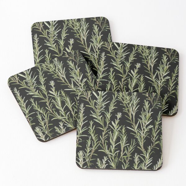 Item preview, Black Rosemary Mediterranean Herbs and Healing Plants Herbal Allover Pattern designed and sold by DreamCraze.