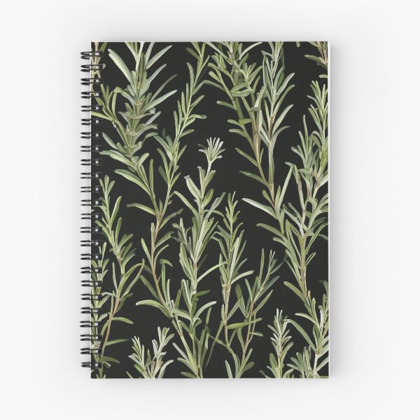 Item preview, Black Rosemary Mediterranean Herbs and Healing Plants Herbal Allover Pattern designed and sold by DreamCraze.