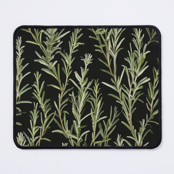 Item preview, Black Rosemary Mediterranean Herbs and Healing Plants Herbal Allover Pattern designed and sold by DreamCraze.
