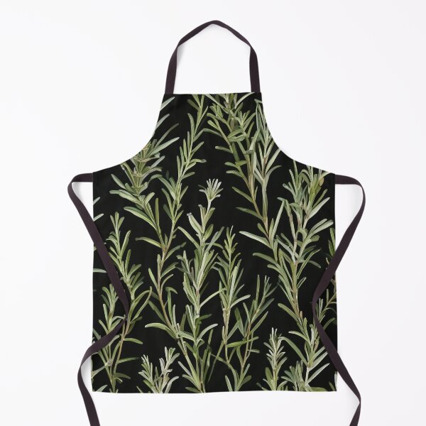 Item preview, Black Rosemary Mediterranean Herbs and Healing Plants Herbal Allover Pattern designed and sold by DreamCraze.