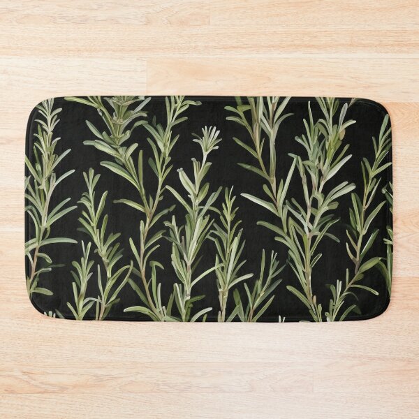 Item preview, Black Rosemary Mediterranean Herbs and Healing Plants Herbal Allover Pattern designed and sold by DreamCraze.